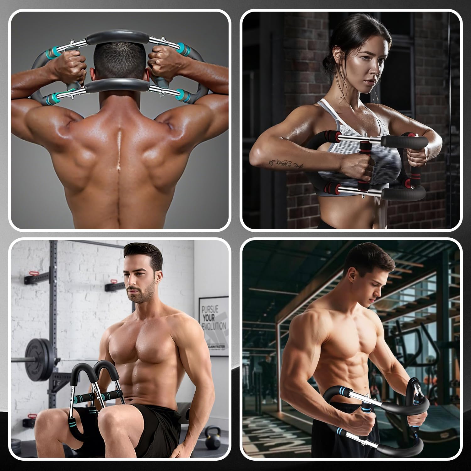 Attrezzo Fitness Portatile a Molla, Allenatore Regolabile per Braccia, Attrezzo per Esercizi a Forma di U, Attrezzo per Allenamento Del Torace, Arm Trainer, Twister Armtrainer, per il Fitness a Casa