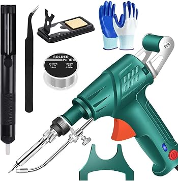 Internal Heating Industrial Laser Welding Tool, Soldering Iron with Automatic Cord, Multifunctional Soldering Iron Soldering Gun Set, Handheld Welding Machine for Industrial Home DIY Green