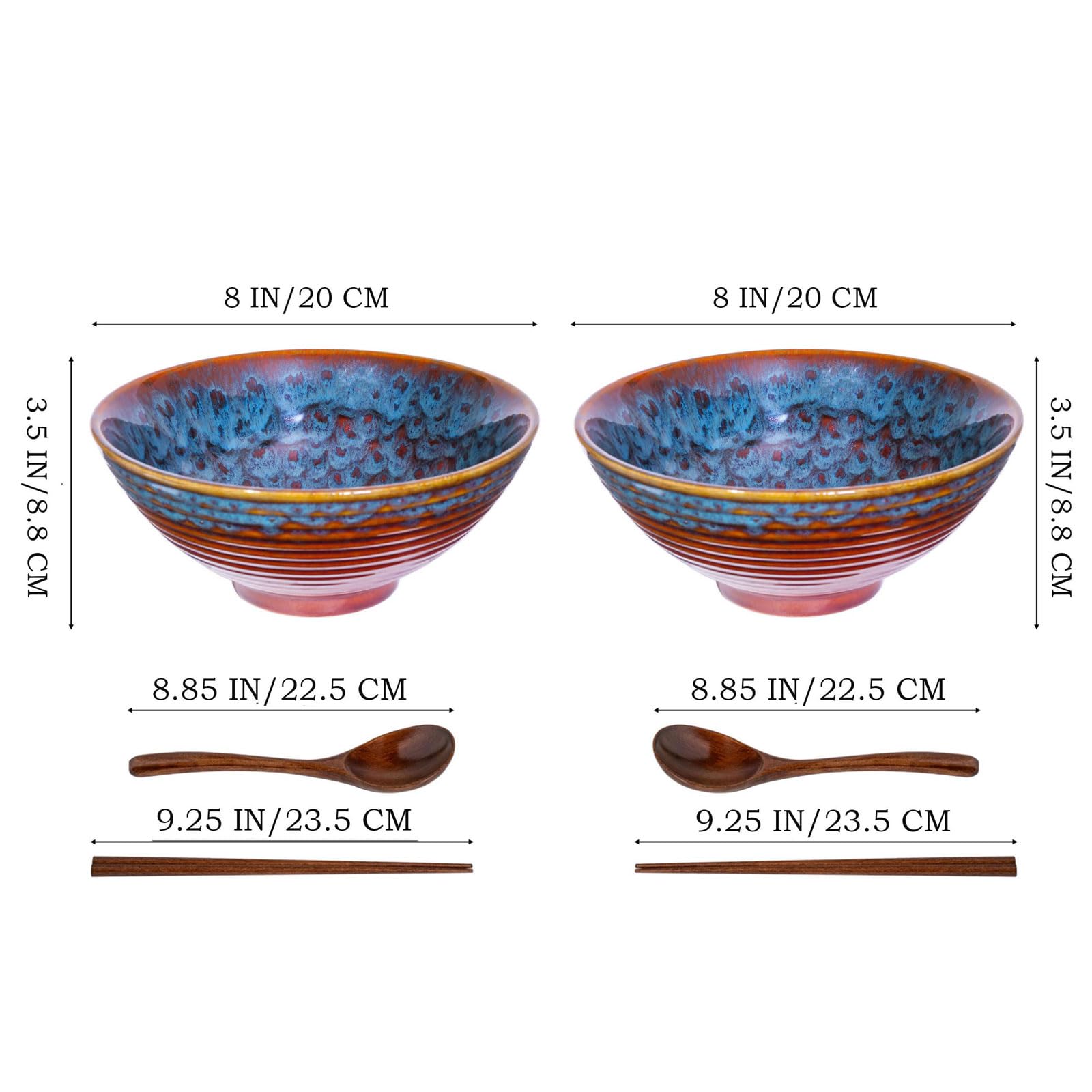Ceraozmus 2X Ramen Bowl Ceramic, 1200ml, 20 cm - Image 2