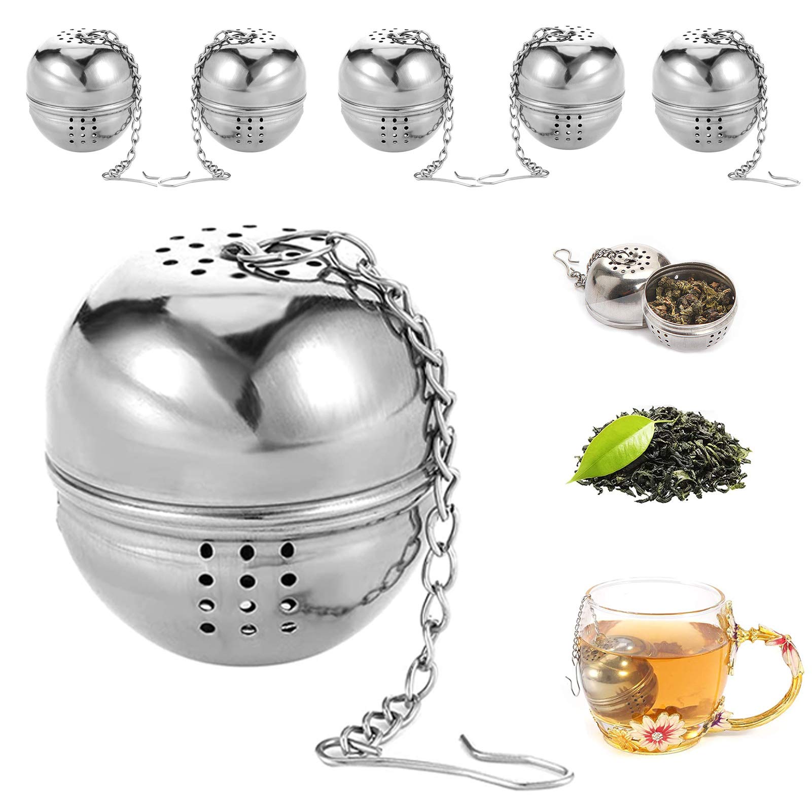 Filtro Per Tè A Sfera In Acciaio Inox - Ø8cm X 19cm, Per Tisane E Spezie, Lavabile - Foto 4