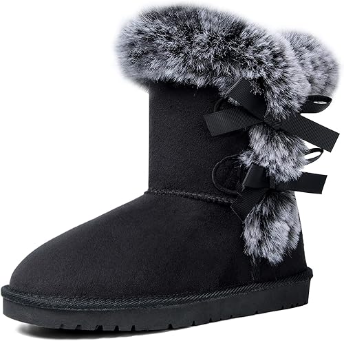 WFL Women Snow Boots Classic Mid-calf Fur Lining Fashion Winter Boots