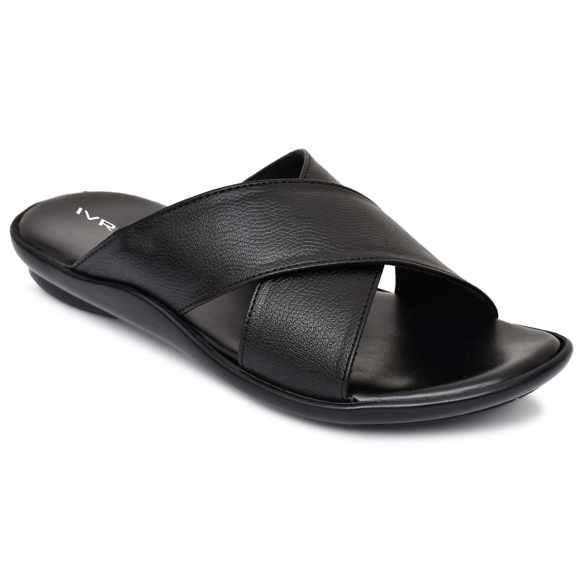 IVRAH Synthetic Leather Slipper Flip Flop Casual Footwear for Men (RS_16_Black_6) (B0B2518TCJ) Amazon Price History, Amazon Price Tracker