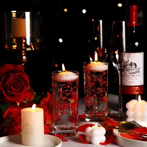 Miniatura 10 de Hicarer Cadena de perlas de 157 pies con 24 cuerdas para velas flotantes, perlas de imitación como relleno de jarrón, ideal para bodas, fiestas