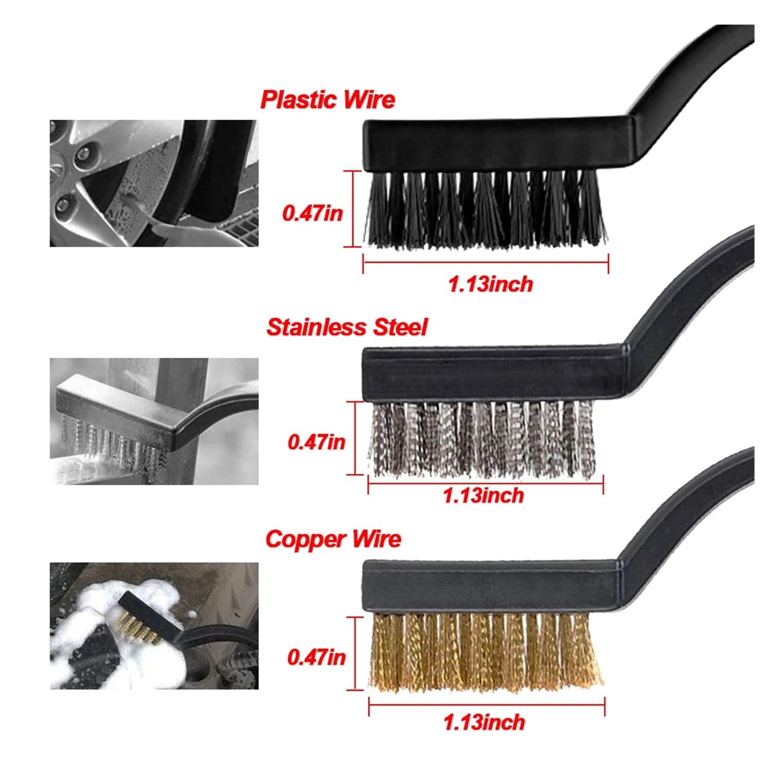 Autoreinigungs-Detailing-Bohrmaschinen-Schrubber-Bürsten-Set in Mehreren Größen for die Reinigung von Autoleder, Lüftungsschlitzen und Felgen, Schmutz, Staub und Reinigungswerkzeug(Suit 1)