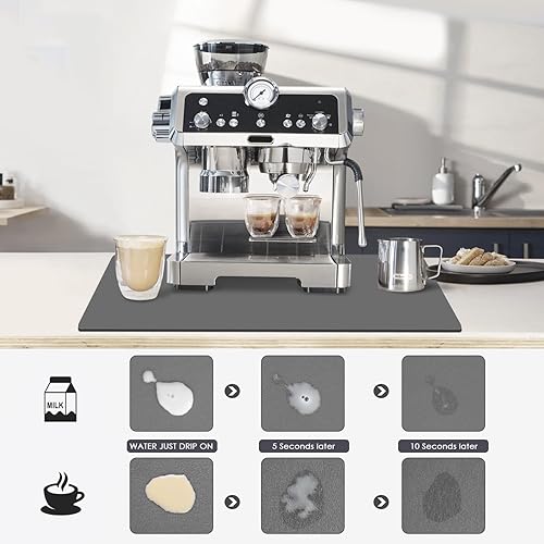 Miniatura 4 de Tapete grande para secar platos para encimera de cocina, 24 x 16 pulgadas, tapete absorbente para secar platos, base de goma, secado rápido, fácil