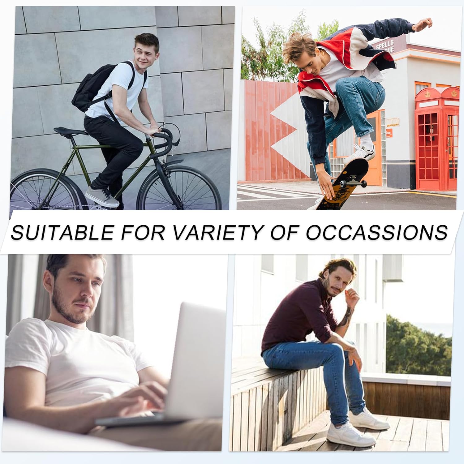 eallco Mens Ankle Socks Cotton Quarter Thin Ankle High Mini Crew Socks for Men 6 Pairs - Image 2