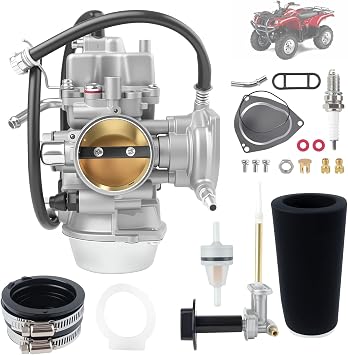 YFM660 Carburetor Carb Compatible With 2002-2008 YAMAHA Grizzly 660 with Fuel Valve Petcock + Lever + Air Filter Foam + Intake Manifold