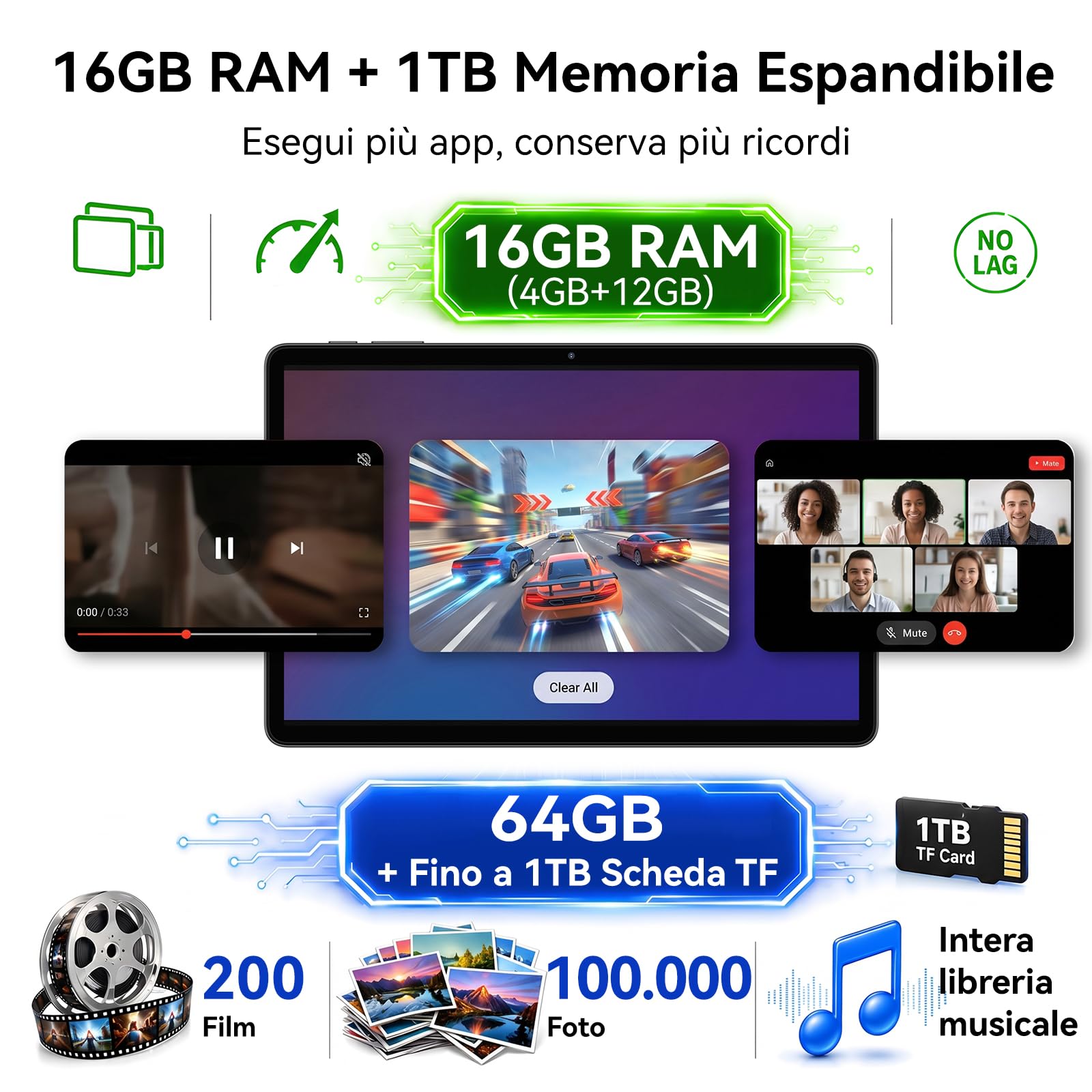2026 T30 Tablet 11 pollici Android 16 – Android Tablet per Studio & Serie