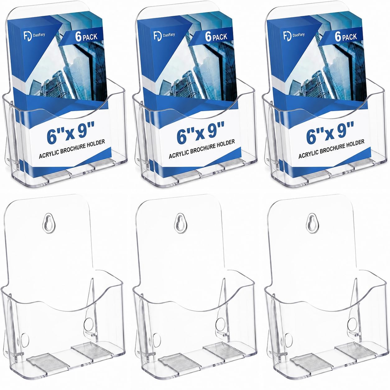Photo 1 of Daofary Acrylic Brochure Holder - 6 Pack