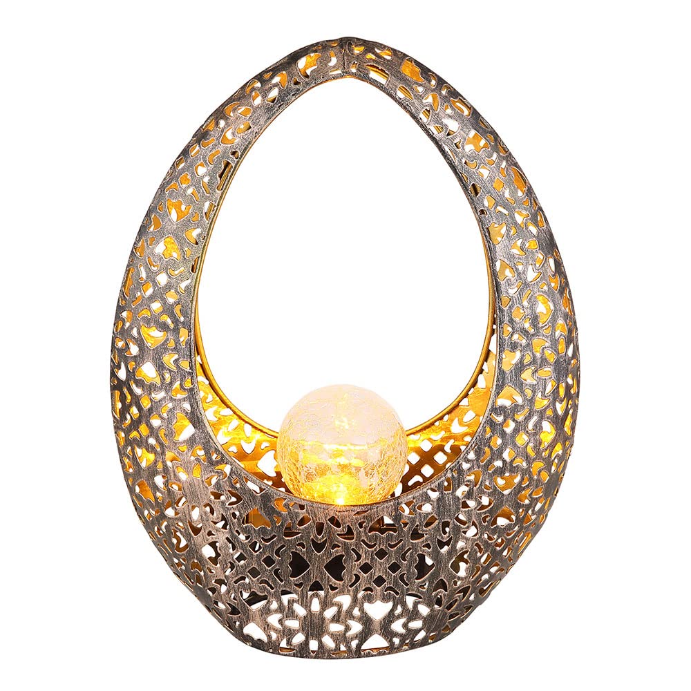Lampada solare in metallo color bronzo, altezza 27,5 cm