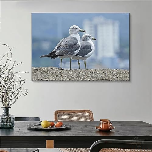 Miniatura 2 de QAZWSX Gaviota Birds - Kit de pintura de diamante 5D para adultos y niños, pintura de diamante para decoración de pared del hogar, 11.8 x 15.7 in,
