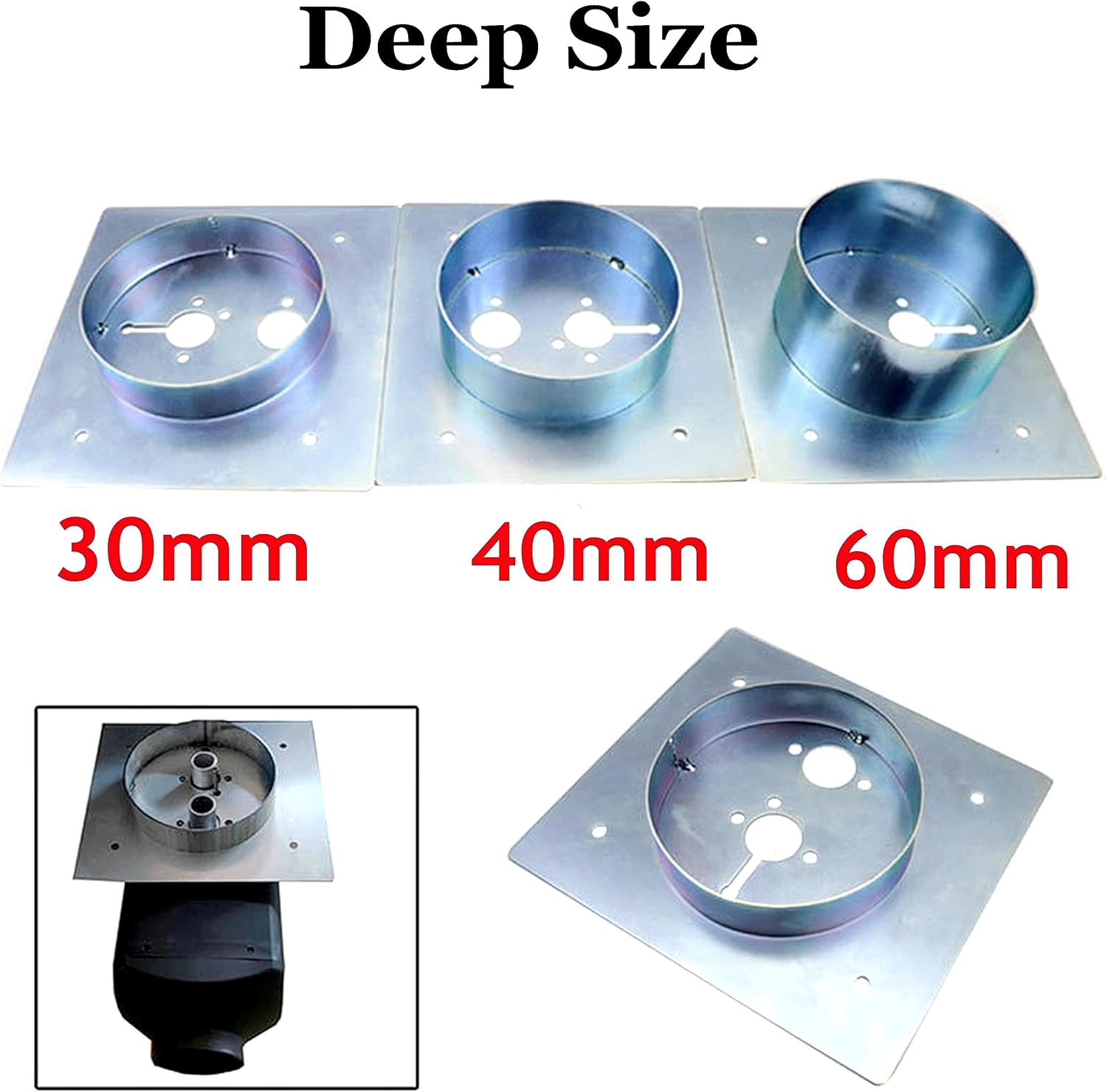 NRC 1Pack Diesel Heater Mounting Plate Stainless Turret Planar for Eberspacher, Webasto Air Conditioning & Heat Heater Parts Silver (Height: 60mm)