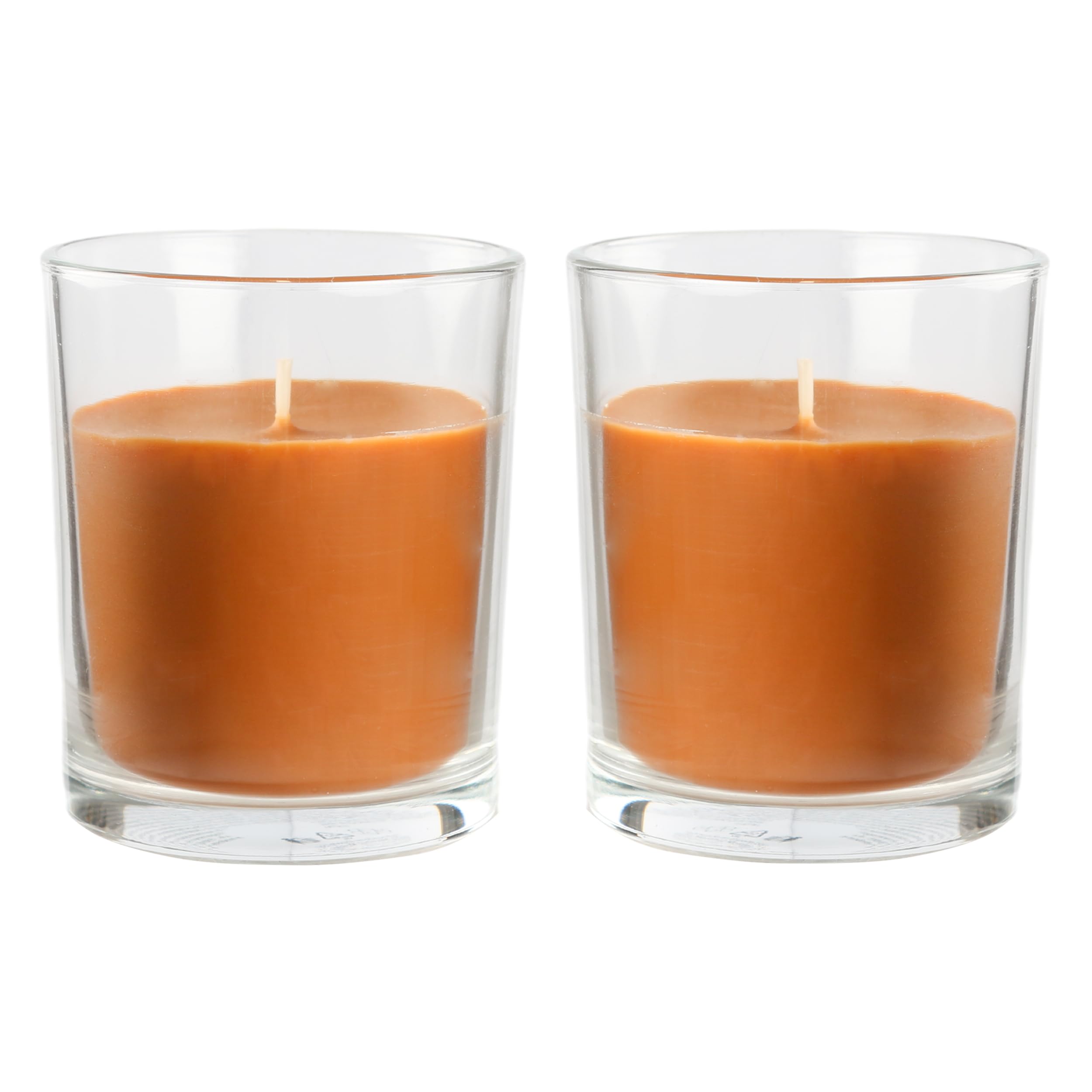 H HANSEL HOME Vela Aromática, Vela en Vaso de Cristal de Cera Vegetal - 28 Horas de Duración, Velas Perfumadas, 8,5x7 cm, Canela, 125g x 2 unidades