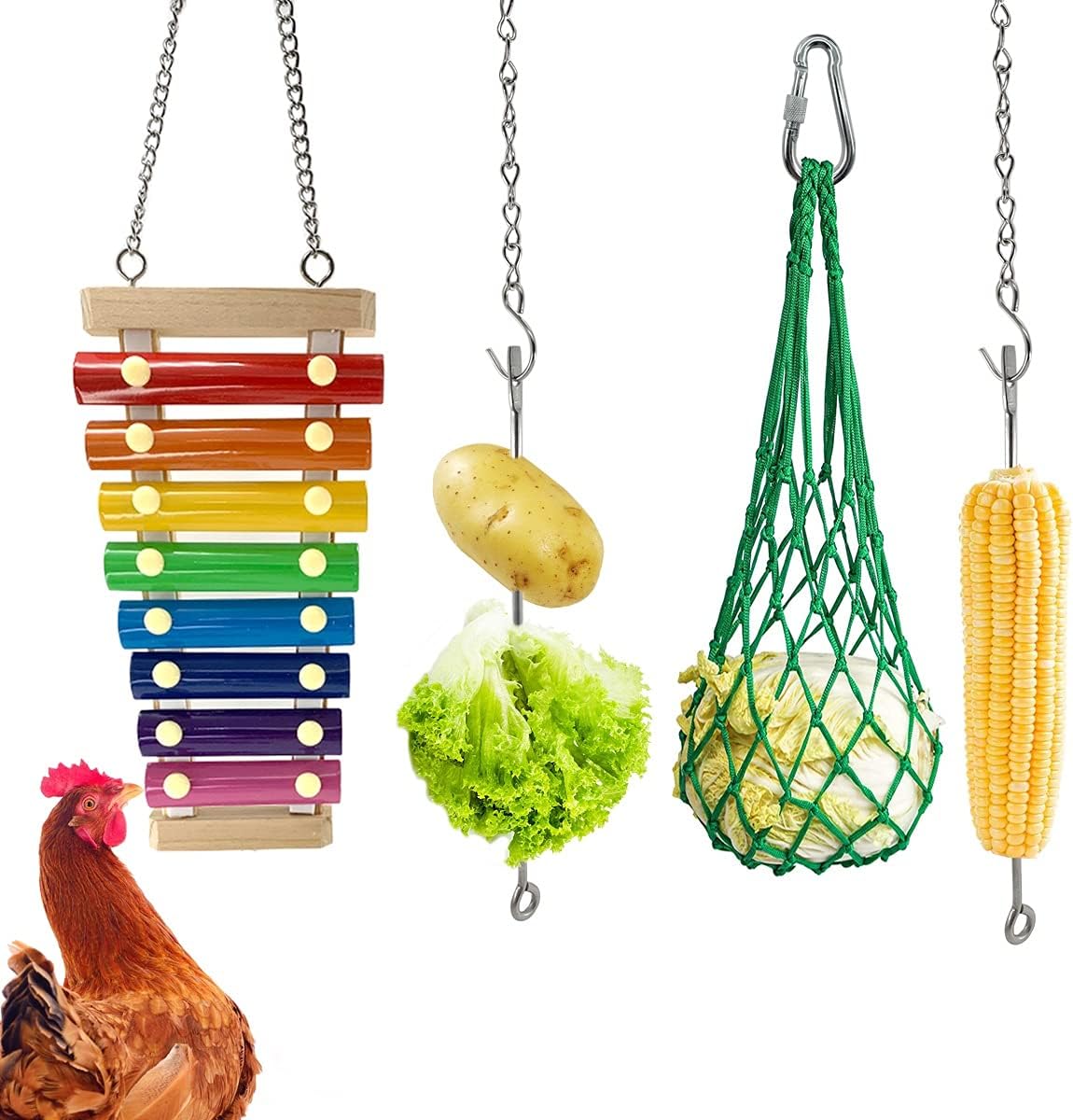 4PCS Chicken Coop ToysChicken Xylophone Toy Chicken