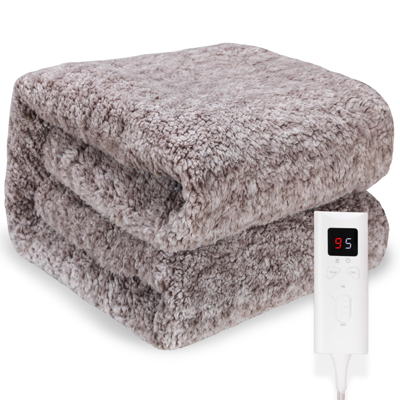 TLGREEN Electric Blanket Sofa, 180 x 130 cm, with Auto Shut Off, 9 Levels of Temperature, Timer, Machine Washable, Soft Large Heating Blanket for Bed, Office