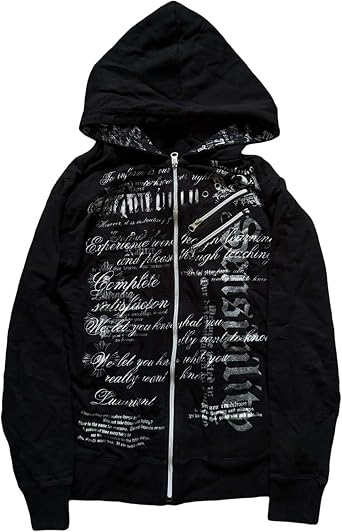 MANGMAO Y2k Grunge Goth Zip Up Hoodie Women Men Gothic Baggy Sweatshirts Oversized Emo 2000s Graphic Hoodie Streetwear Jacket