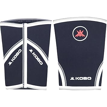 Kobo 7 mm Knee Cap Compression Support Knee Sleeves for Powerlifting Gym Squats Running Cycling Sports Jogging Workout Pain Relief (Material: Neoprene & Spandex) (1 Piece) - image, photos