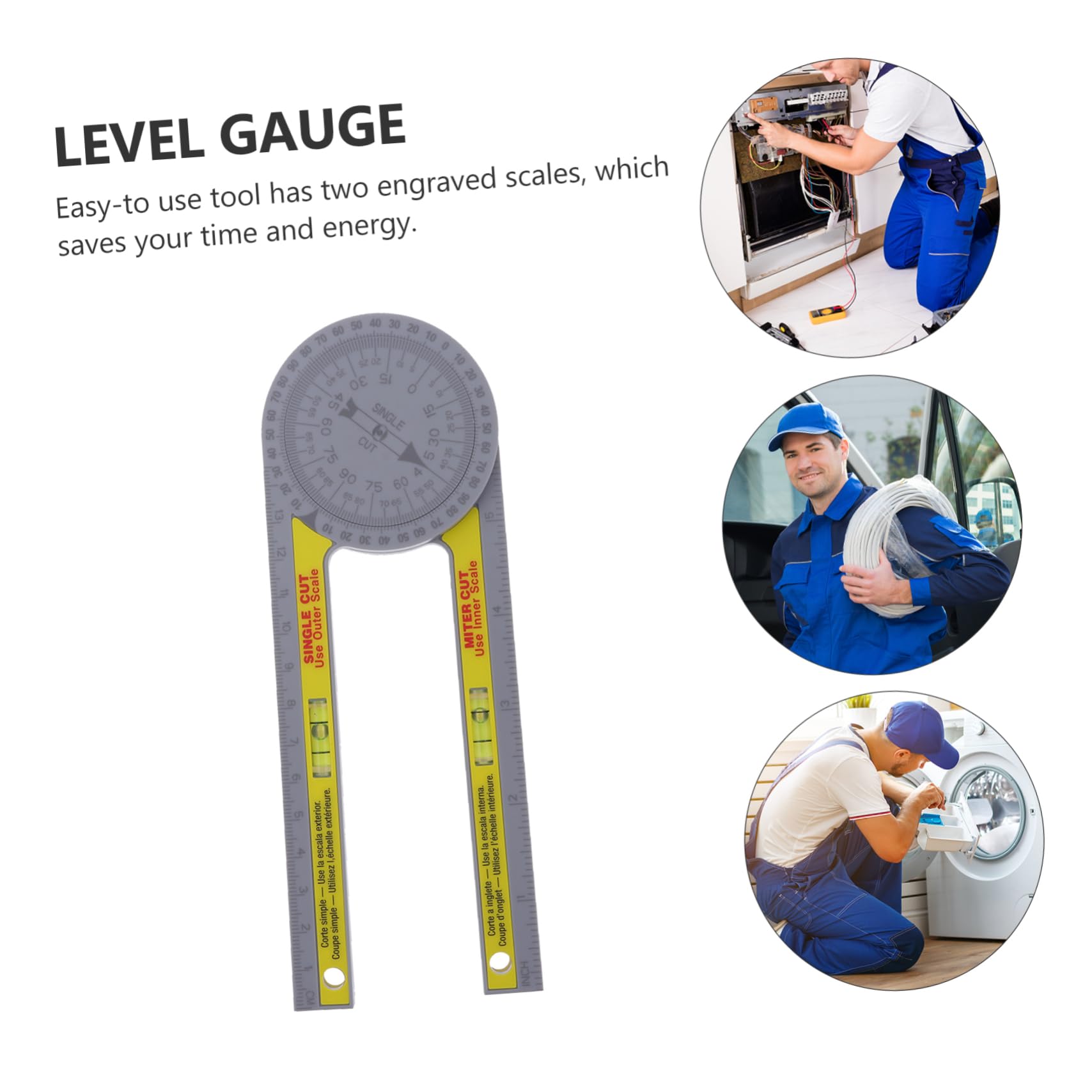 Angoily 3 Pièces Rapporteur D'angle Règle D'angle Numérique Rapporteur De L'industrie Jauge à Onglet Règle Pour Le Travail Du Bois Chercheur D'onglet Détecteur D'angle Plastique