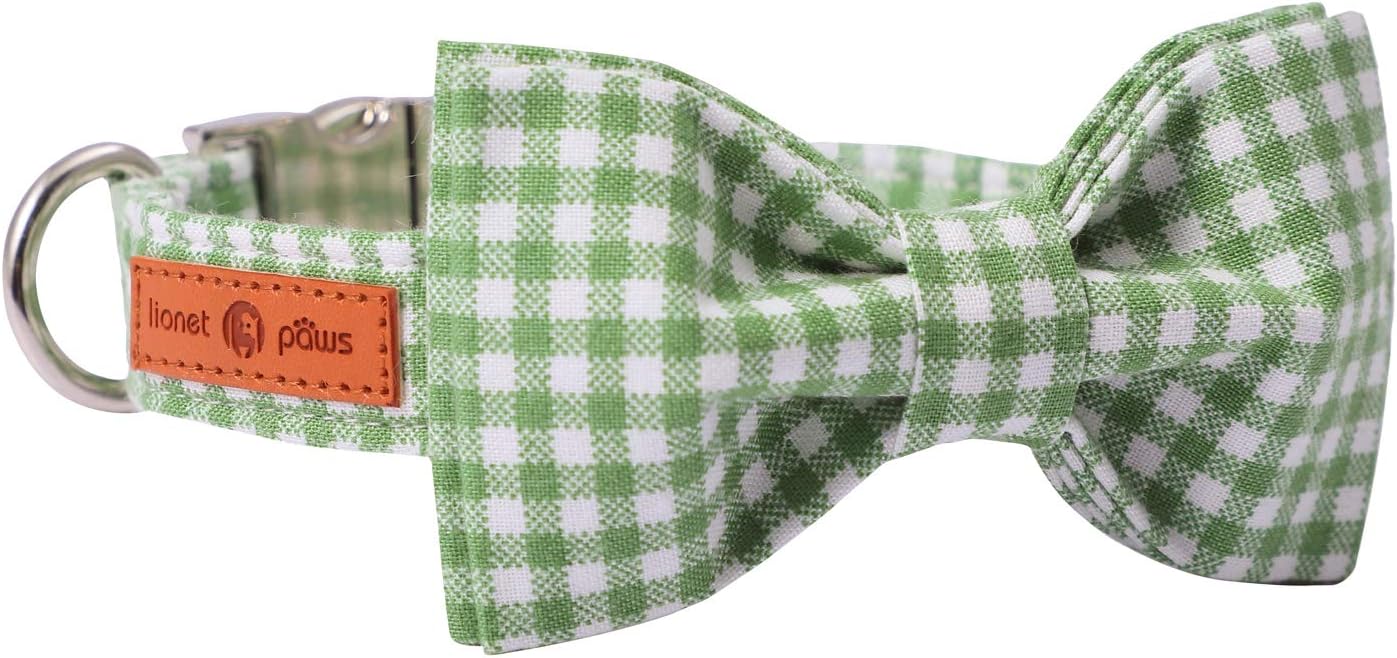 Lionet Paws Dog Collar with Bowtie, Durable Adjustable and Comfortable Collar for Small Dogs Puppies and Cats, Neck 10-16in