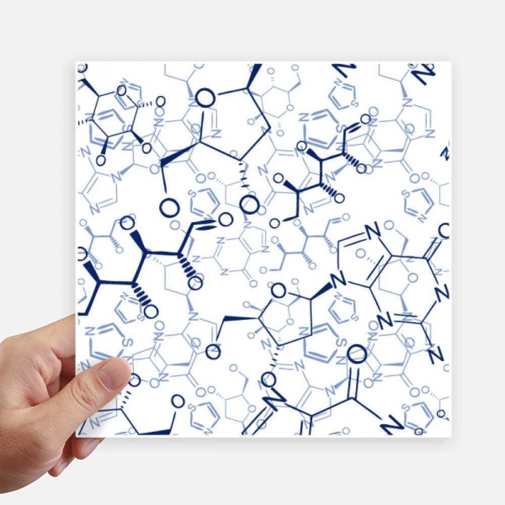 Decal structure bleu moléculaire de 20 cm, autocollant carré haut de gamme pour mur