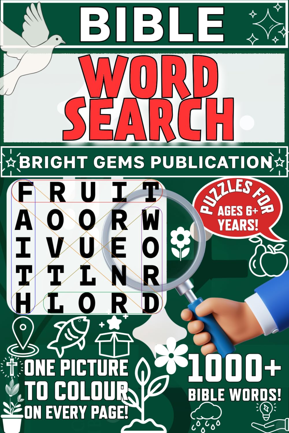 Bible Word Search & Coloring Book: 84 Categories, 1,000+Words, Bold Print for Adults & Teens: BOLD PRINT–84 Inspiring Bible Categories & 1000+ Words ... & Fun – Activity Book for Adults & Teens