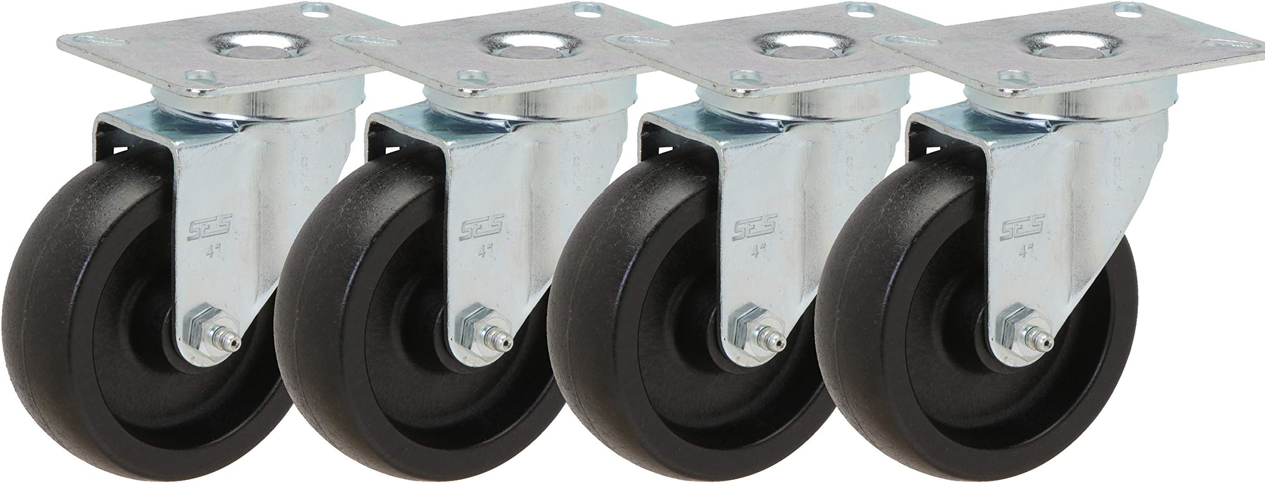 Bakery Rack Caster Set of 4 | High Temperature for Oven and Bakery Racks | 4" Glass Filled Nylon Wheel