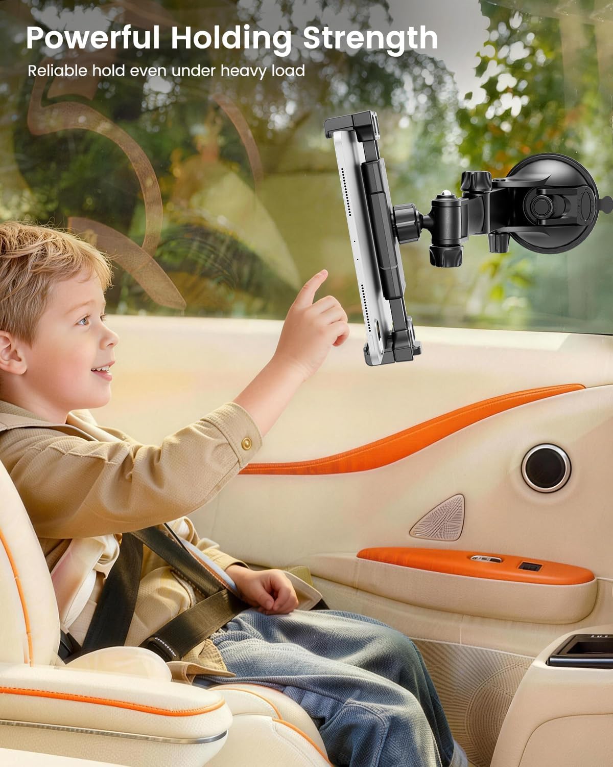 OHLPRO Tablet Holder for Car Dashboard & Windshield, Long Arm Suction Cup Tablet Mount Fits 5-17" iPad Pro/Air/Mini, Stable iPad Car Mount for Truck/SUV/Semi, Ideal Tech Gift for Drivers & Traveler - Image 7