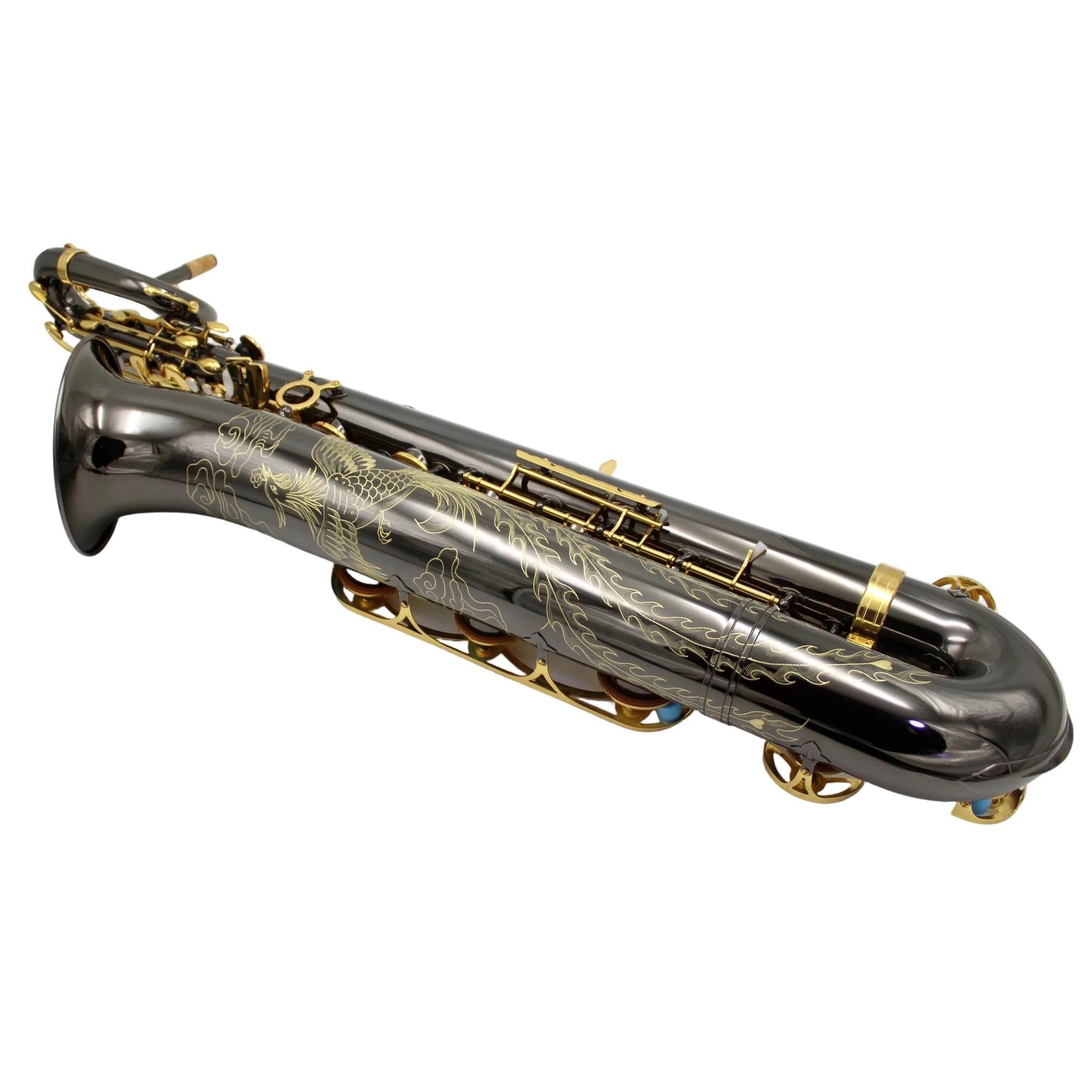 Saxophon Baritonsaxophon Mit Schwarzen Nickel- Und Goldtasten