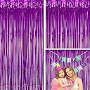 FI - FLICK IN Purple Foil Curtain for Party Decorations, Curtain Backdrop for Birthday Decoration, Anniversary, Bachelorette Party Celebration Theme (Pack of 3) gallery image