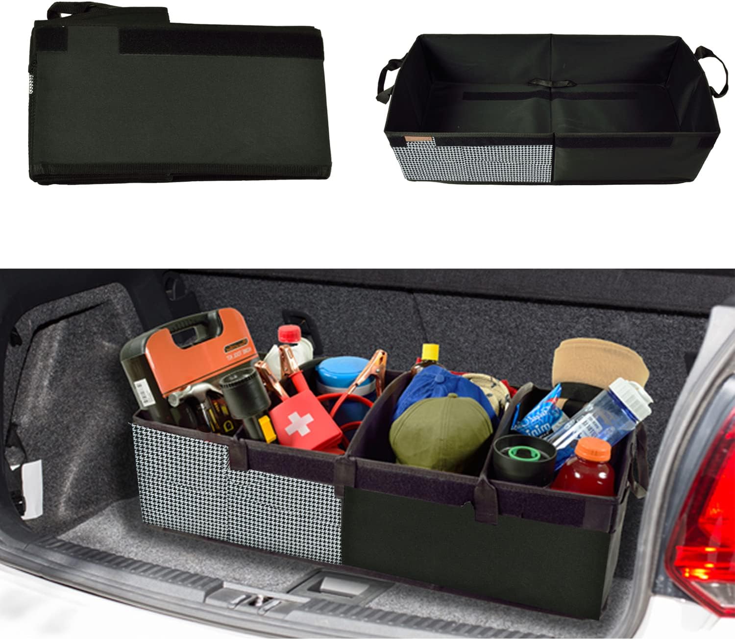 Picnic at Ascot Heavy Duty Rigid Base Trunk Organizer -70 LB Capacity - Adjustable Dividers - 30" wide x 15" deep - Designed & Quality Approved in the USA
