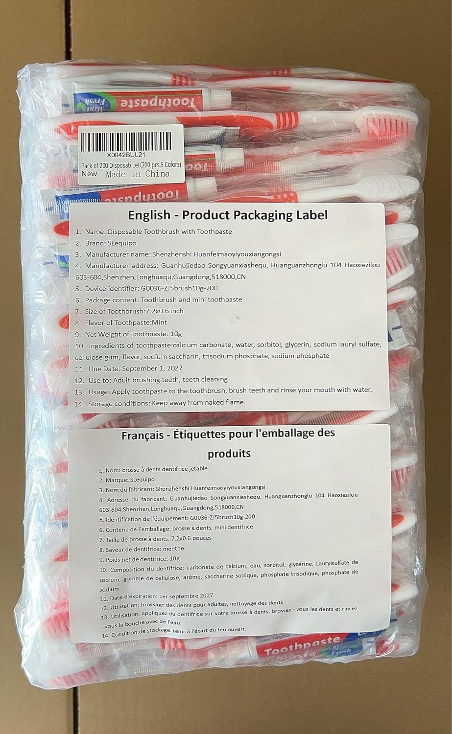 100 Pack Disposable Toothbrushes with Toothpaste Individually Wrapped, 10g Travel Toothpaste Single Use Manual Toothbrush Kit for Adults Guests Travel Hotel Nursing (100 pcs,5 Colors)