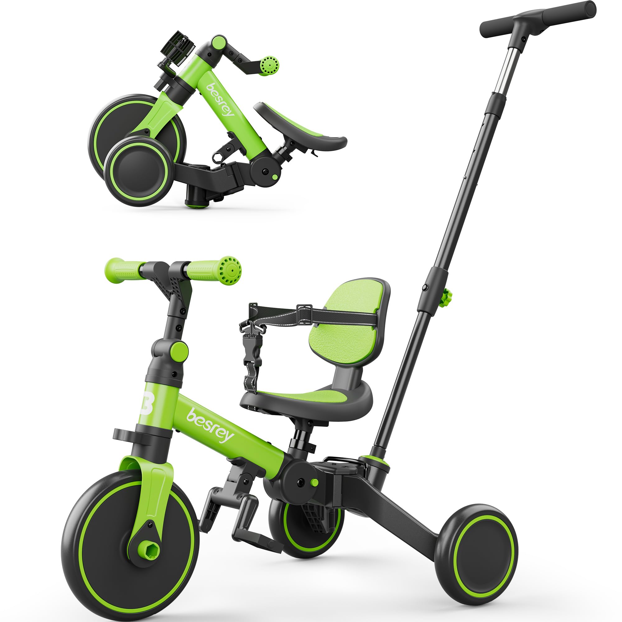 子供用自転車　三輪車　キッズバイク　多機能　マッドグリーン 新品子供用自転車三輪車キッズバイク多機能グリーン