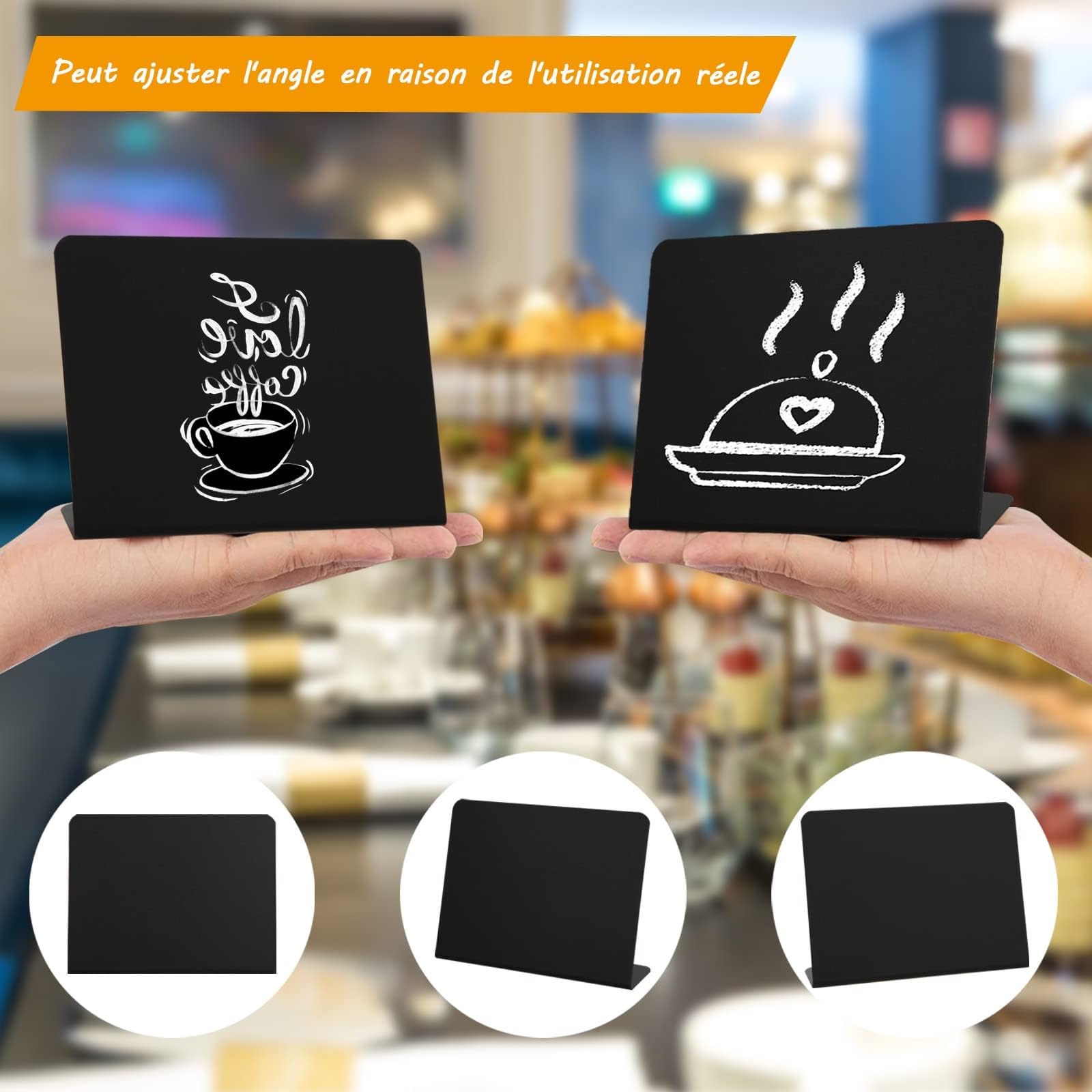 JMIATRY 40 Pcs Mini Tableaux Noirs, 10 x 7 cm Mini Panneau d’affichage, Mini Ardoise Craie Plastique, Mini Tableaux d’affichage pour Prix, Mariages, Fêtes, Boulangeries