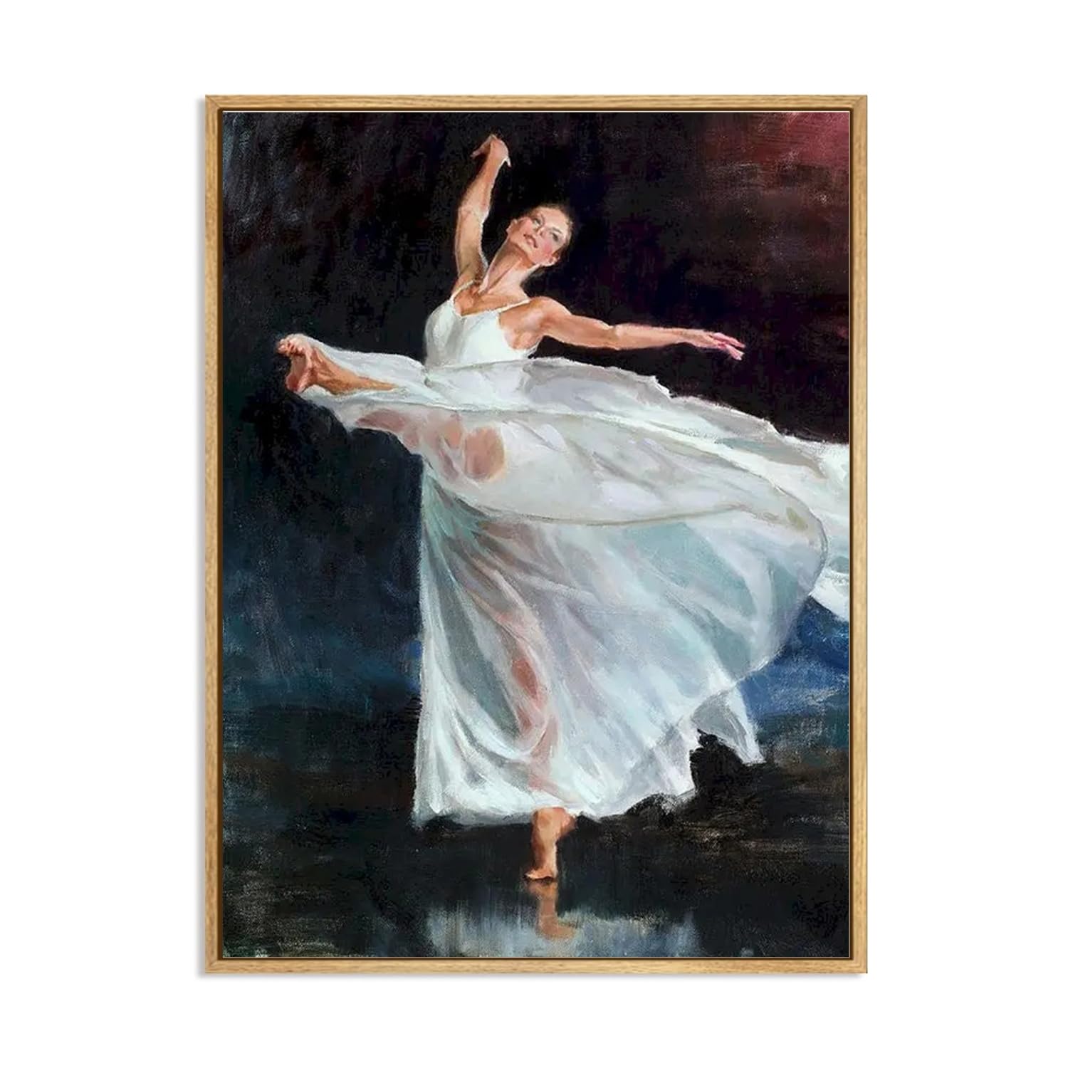 Amazon.co.jp: バレエキャンバス絵画ポスター抽象的な踊る少女の