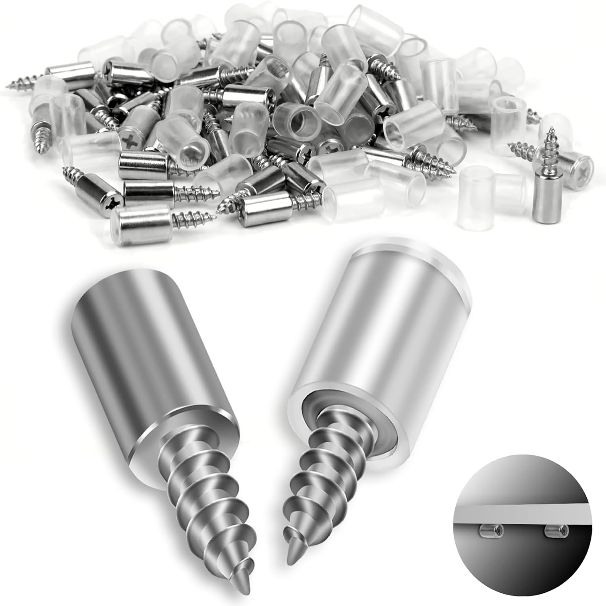 RiseOm Shelf Support Pegs/Shelf Pins with Non-Slip Sleeve Self-Tapping Screws One-Piece Shelf Pegs Metal Shelf Support for Kitchen Cupboards Cabinet Wardrobe Furniture (Pack of 20, Silver)-picture-34