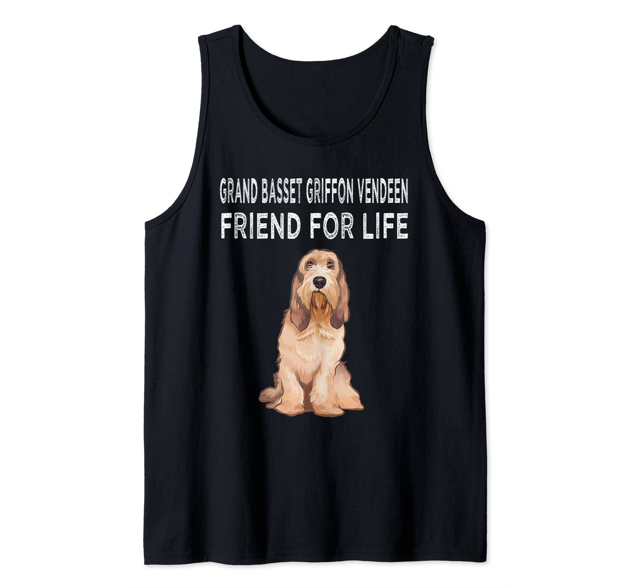 Grand Basset Griffon Vendeen Friend For Life Dog Friendship Tank Top, Black