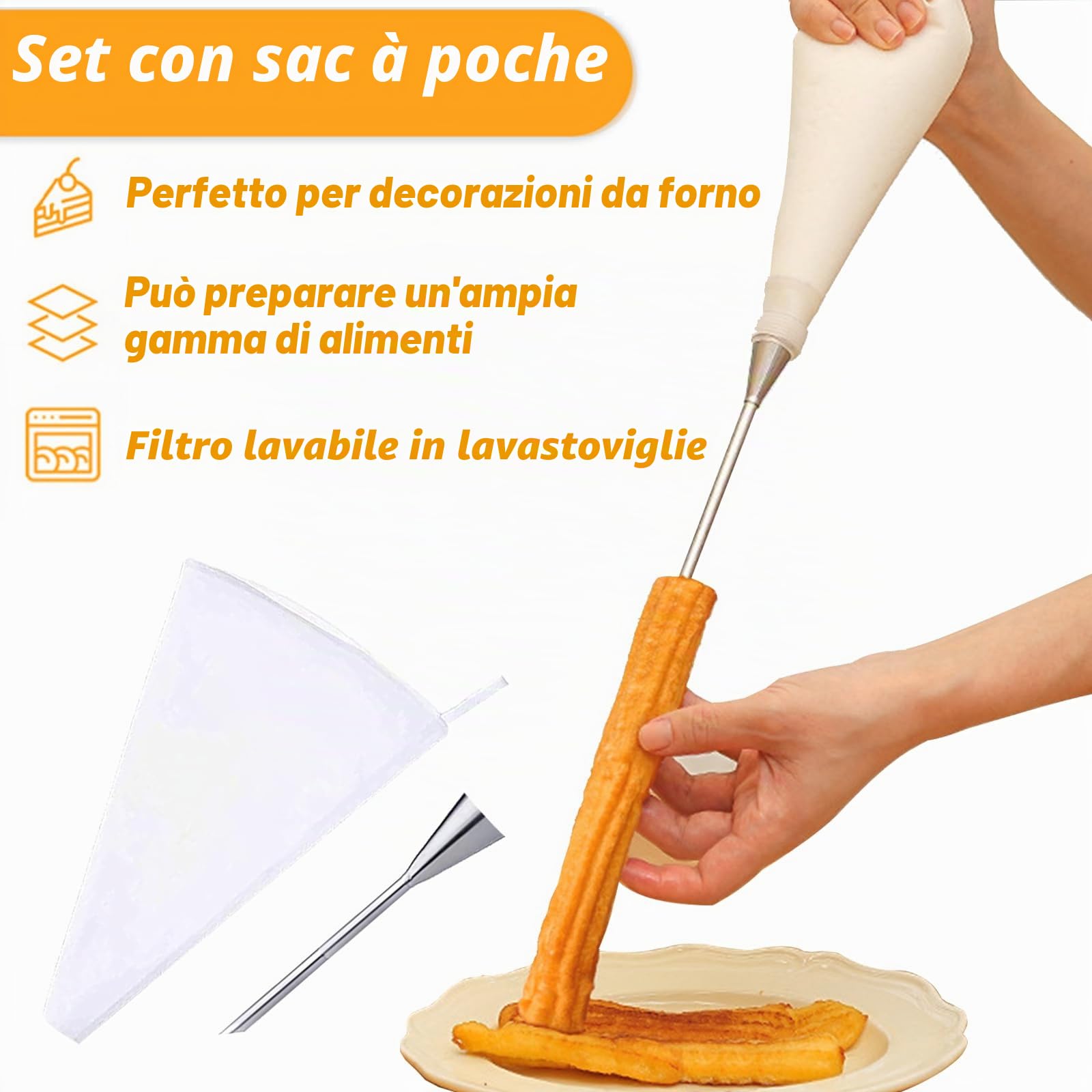 Pressa per Biscotti, Pistola per Dolci In Acciaio Inox Spara Biscotti Professionali con 16 Sagome, 8 Beccucci, Sacchetto in TPU e Spazzola per la Pulizia Pressa per Biscotti per Torte