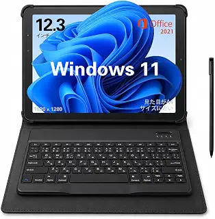 【整備済み品】富士通タブレットPC V727【日本語印字キーボード＋PUレザー調保護ケース付き】,2in1ノートパソコンOffice 2021搭載intel Core第七世代128GB SSD Windows 11 Pro Office 2021,ノートPC軽量薄型12.3型FHD(1920×1280)広視野角WUXGA液晶