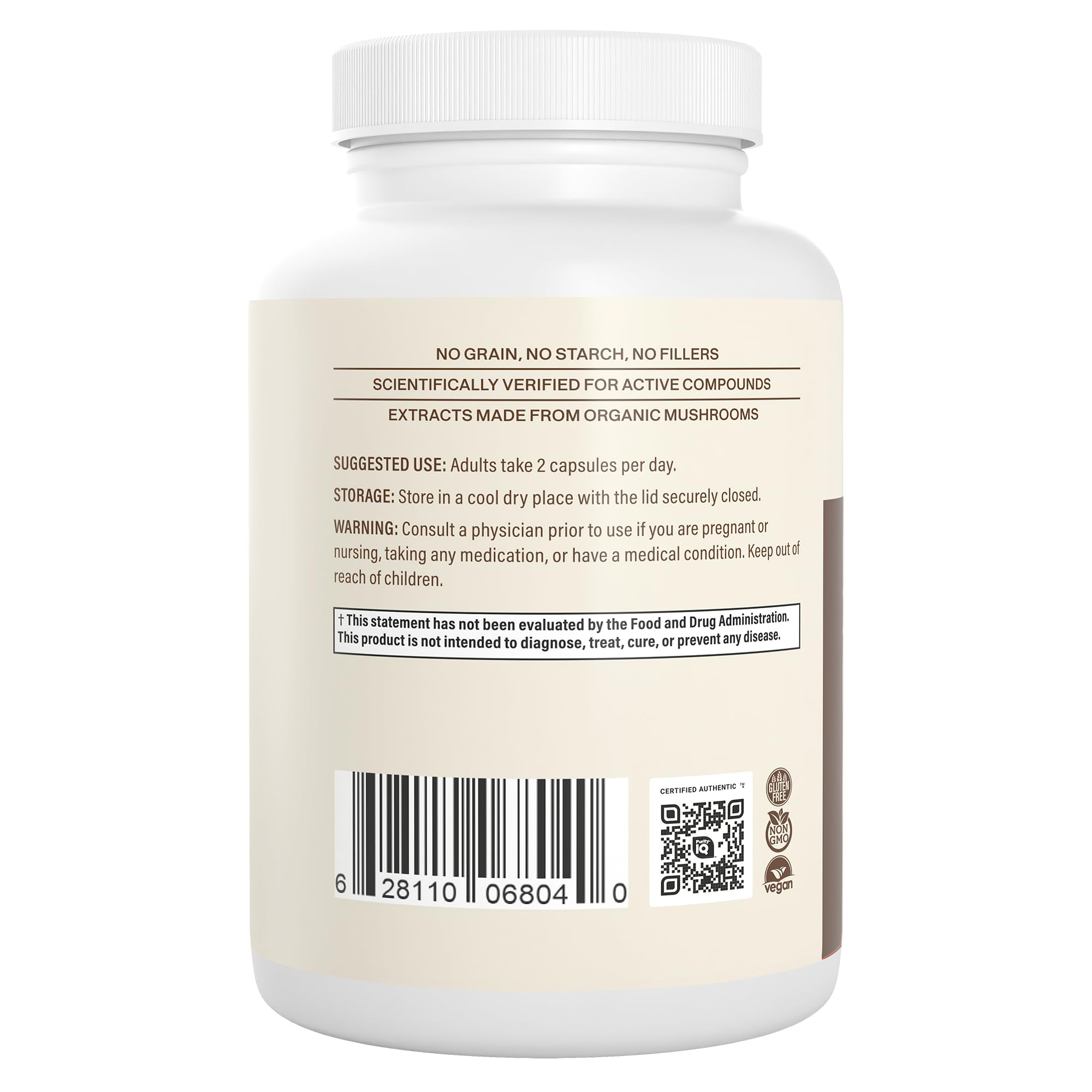 Real Mushrooms Lion's Mane Capsules, Brain, Focus and Cognition, 120ct — Amazon image 3
