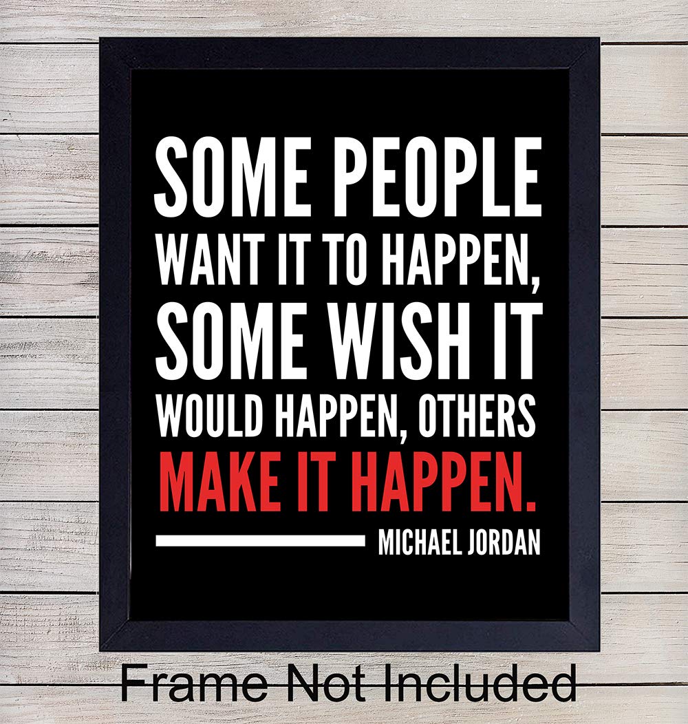 Buy Michael Jordan Make It Happen Basketball Quote Wall Art Print