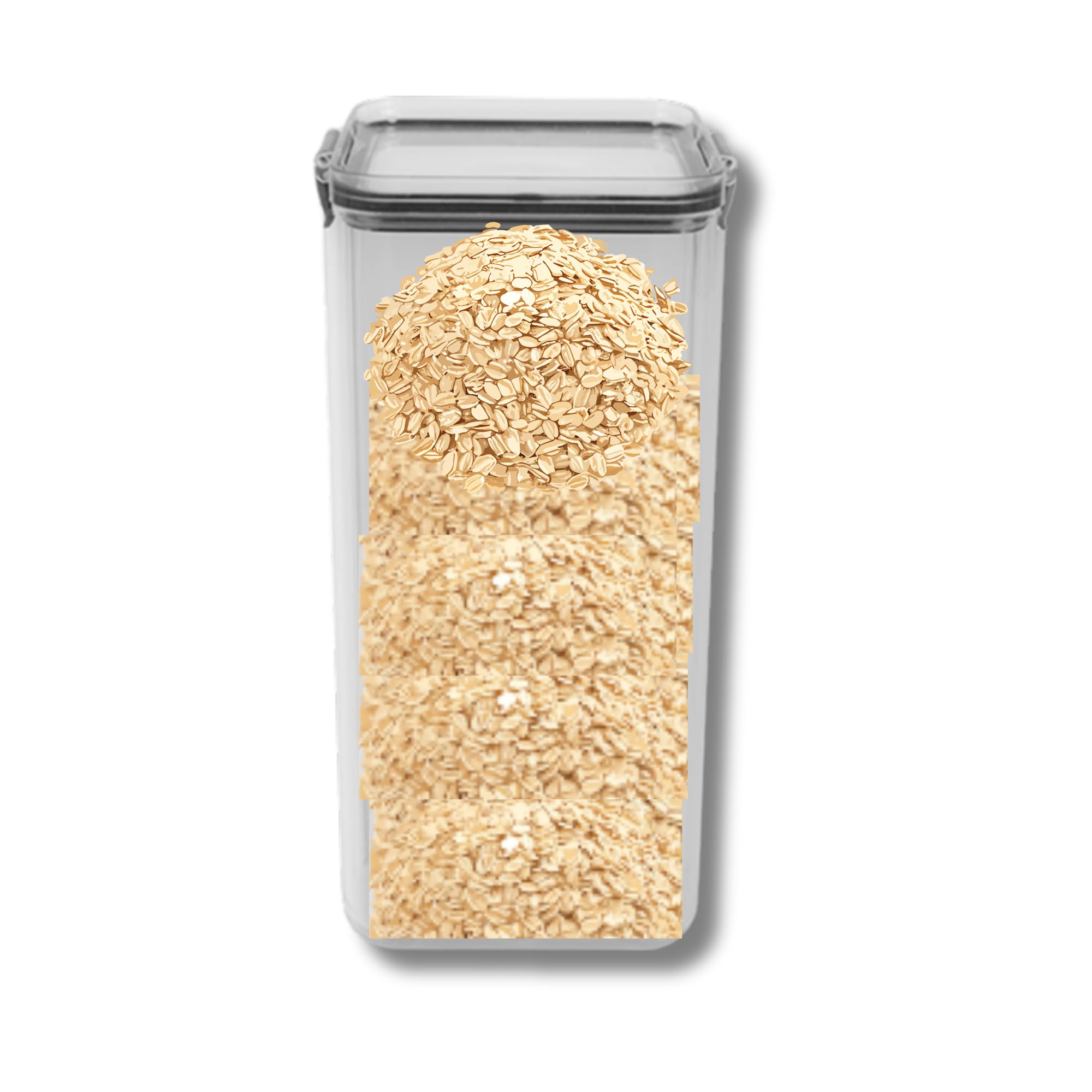 RINCS Essentials Airtight Food Storage Containers with Silicone Seal & Clip Lock Lid – 1800ml Kitchen Pantry Organiser | BPA-Free Clear Plastic Tubs | Freezer Safe, Leakproof, Secure Storage