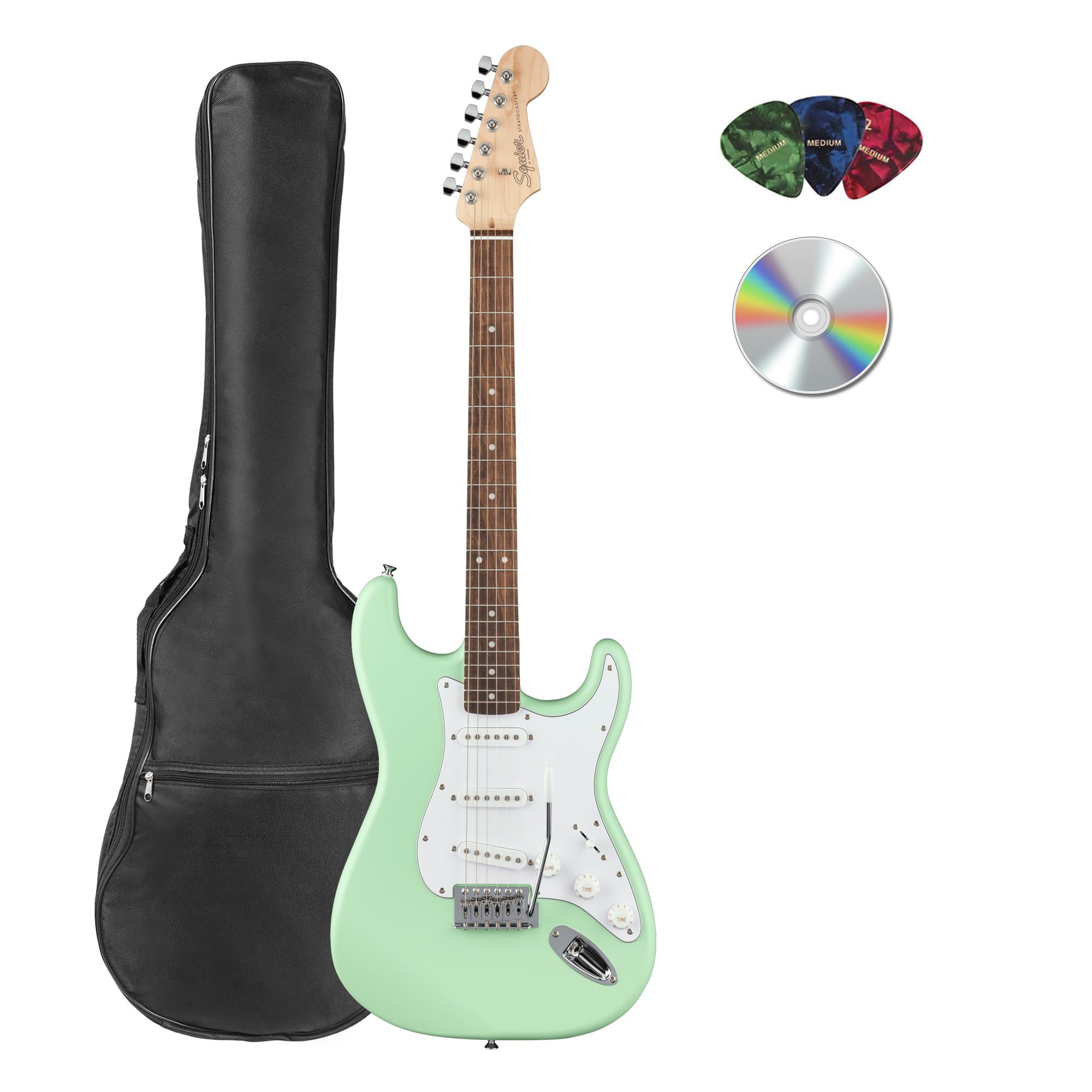 Squier エレキギター ミントグリーン ギターケース付き Amazon.co.jp: Fender Squier Stratocaster エレキギター - サーフ