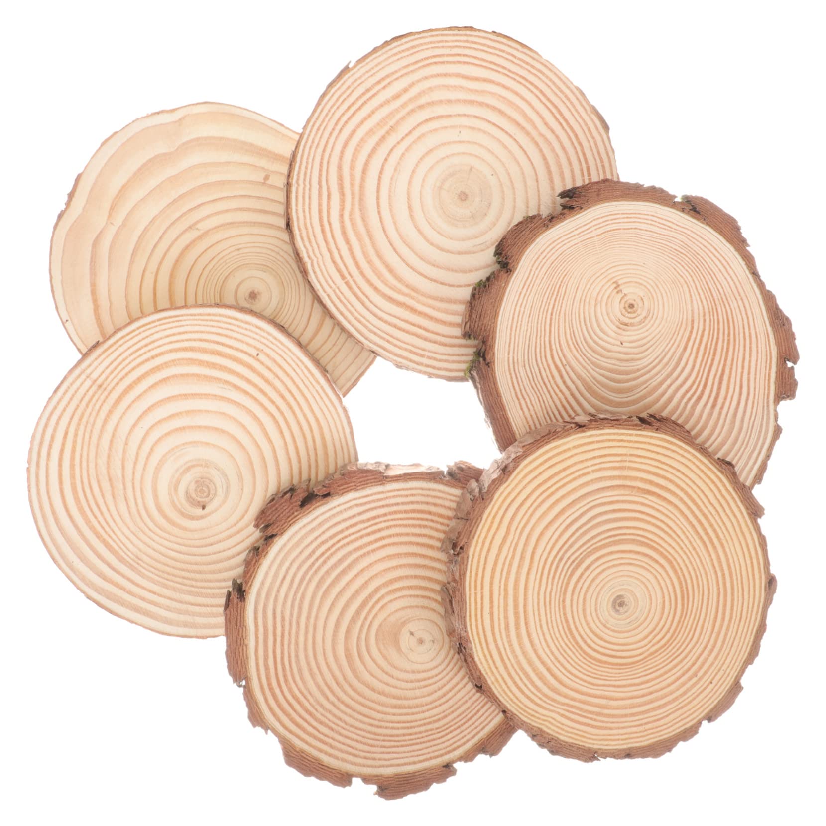 Unvollendete Vorgebohrte Holzscheiben Zum Basteln 6 Stück Natürliche Holzscheiben Glatt