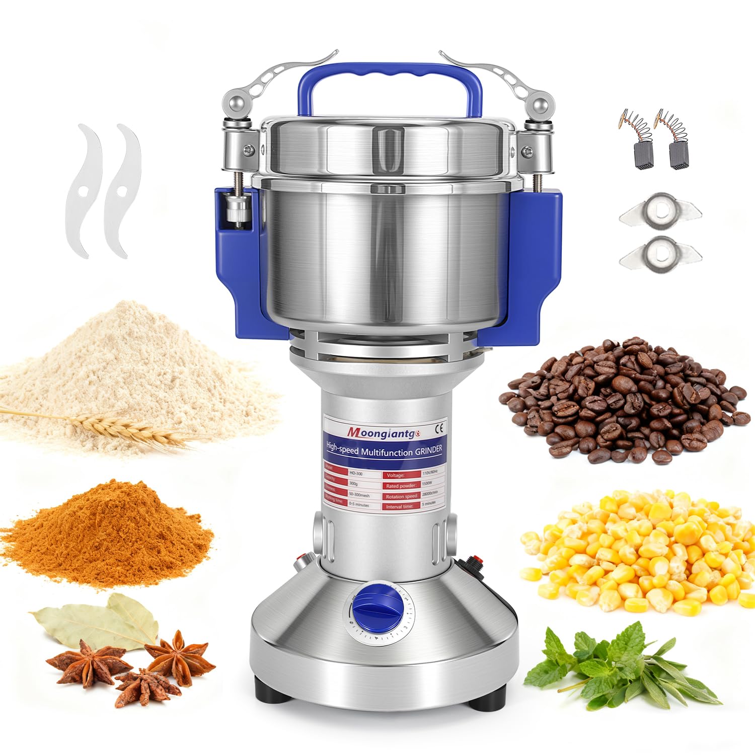 Amazon.com: Moongiantgo 500g Grain Mill Grinder Electric High