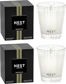 Scented Classic Candle Duo, Grapefruit - 8.1 oz, Pack of 2 - Up to 60-Hour Burn Time Each - Reusable Glass Vessel