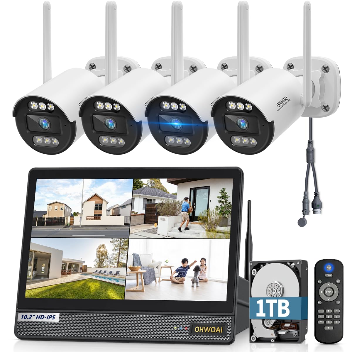 Amazon.co.jp: 【カラー暗視撮影&双方向通話】OHWOAI ワイヤレス防犯