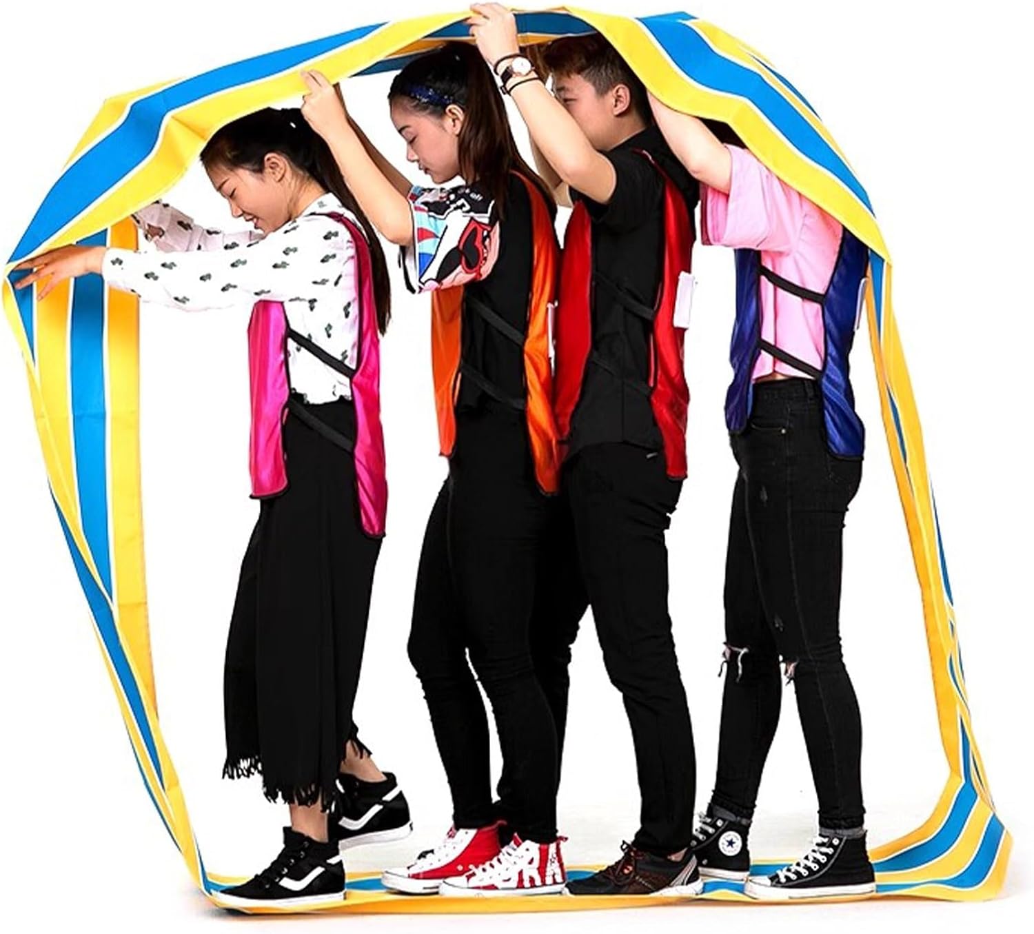 Family-Friendly Oxford Team Mat (6m/8m) - Heavy-Duty Game Mat for Backyard Races, School Field Days & Multigenerational Fun(Blue-Yellow,6M/19.68ft)