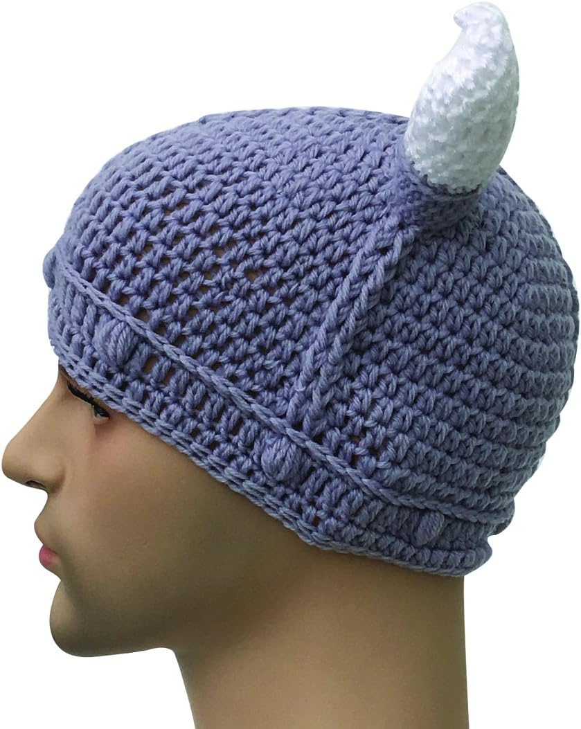 Kafeimali Unisex Barbarian Knight Knit Hat Viking Horns Beanie Funny Caps - Image 3