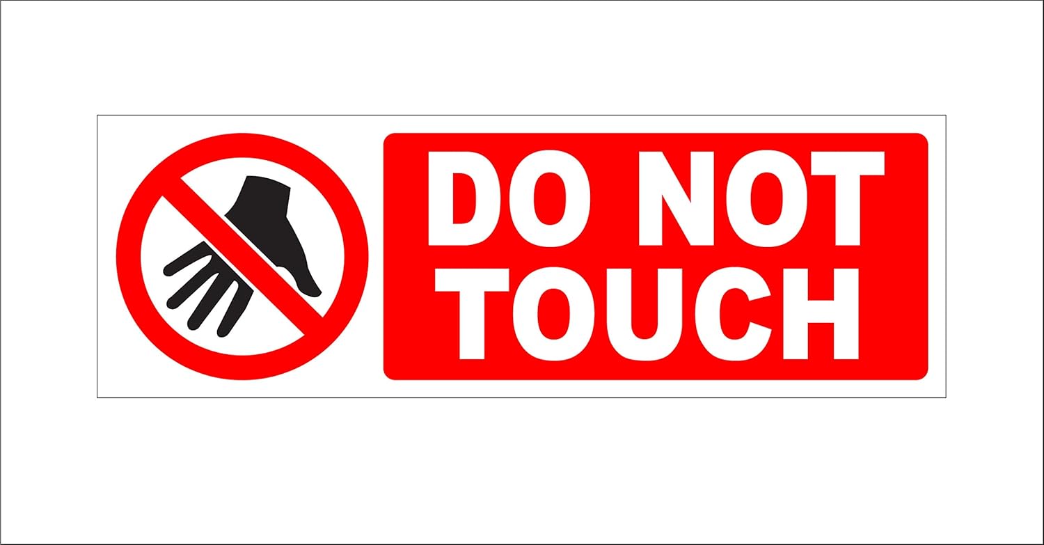 AHL Do Not Touch Sign Board (300 x 100 mm) (1) Amazon.in Office Products