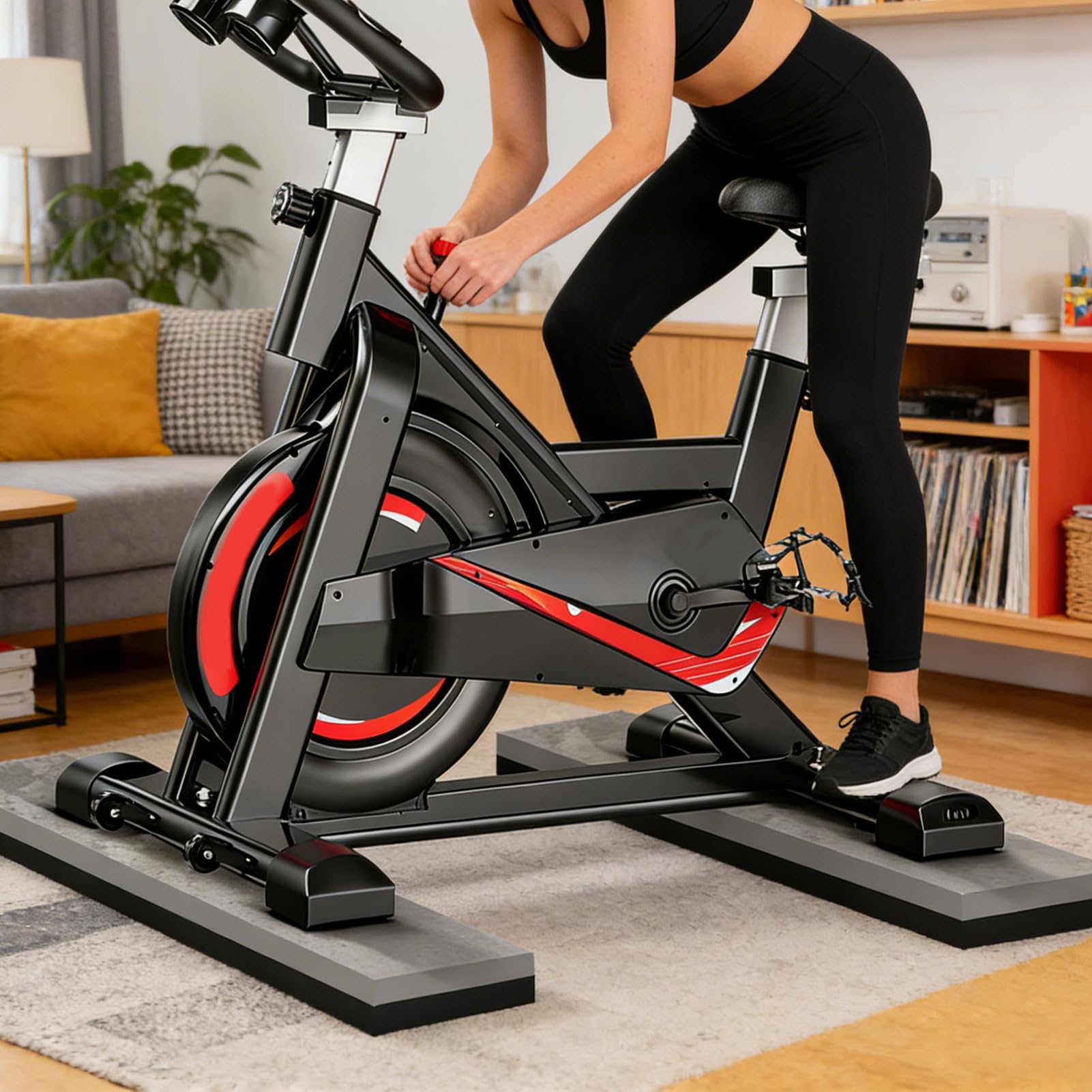 Stacjonarna mata rowerowa, gruby antypoślizgowy ochraniacz, gruba mata do ćwiczeń - do domowego sprzętu treningowego, do jazdy na rowerze, trenera, dywan, podłogowy, ławka, fitness